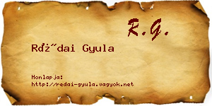 Rédai Gyula névjegykártya